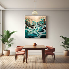 EIGHT Abstract Landscapes Teal and Champagne Wall Decor Instant Digital Download Affordable Printable Wall Artwork Large Home Art