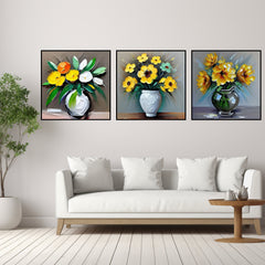 SIXTEEN Abstract Flowers In Vases Impasto Instant Printable Digital Download Affordable Wall Decor Poster Artwork Print Bold Colours Modern