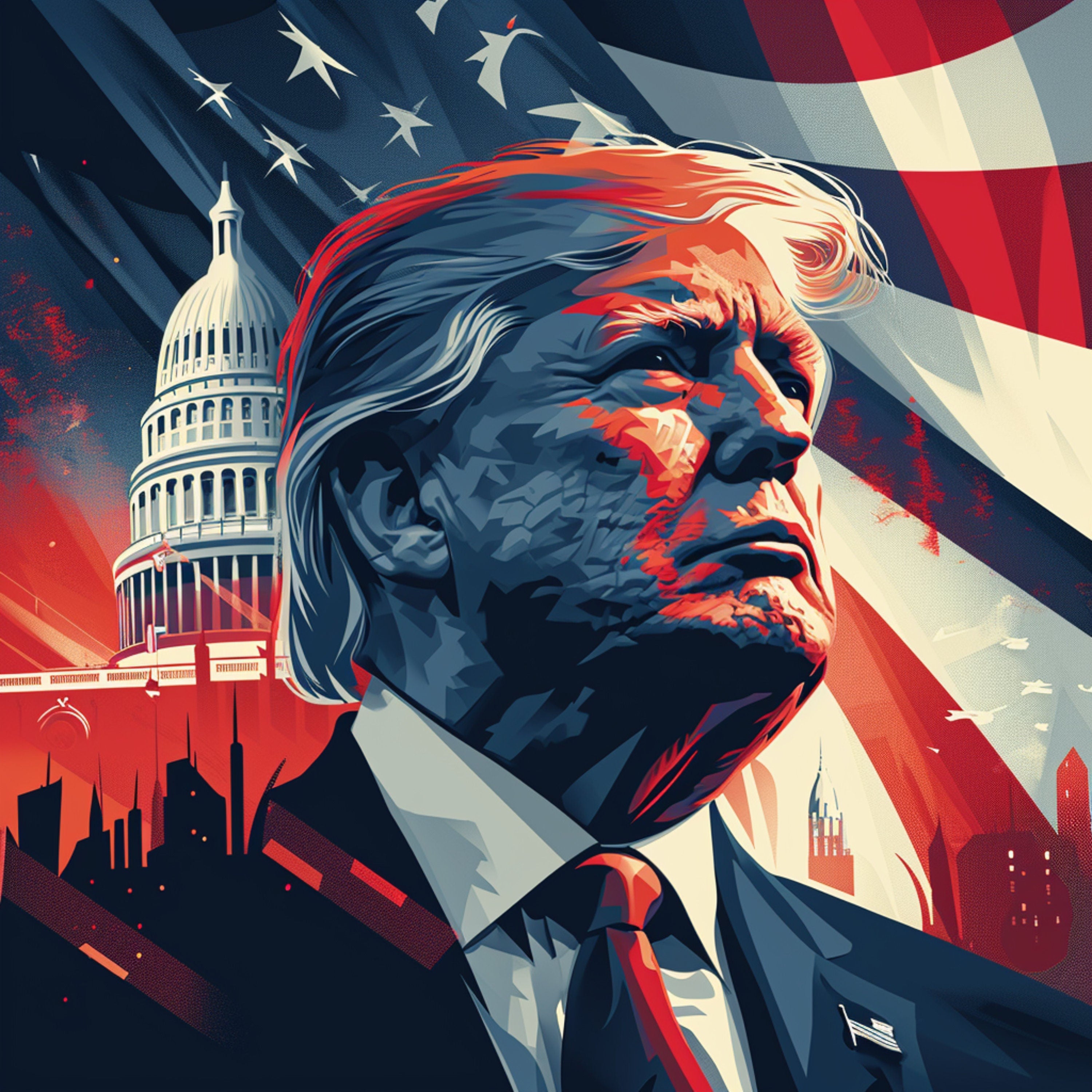 NINE American USA Presidential Election Posters Instant Printable Digital Download Wall Art Home Decor Biden Trump Democrats Republicans