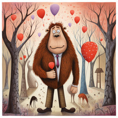 SEVEN Cartoon Illustrations Gorilla Instant Printable Digital Download Wall Art For Child, Artwork For Playroom, Nursery Art, Home Decor