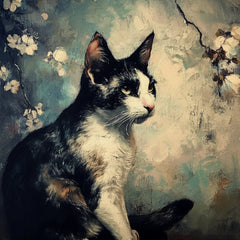 SEVEN Cat Cherry Blossom Digital Prints Instant Printable Digital Download Wall Art Home Decor For Cat Lover Living Room Art Bedroom Artwork