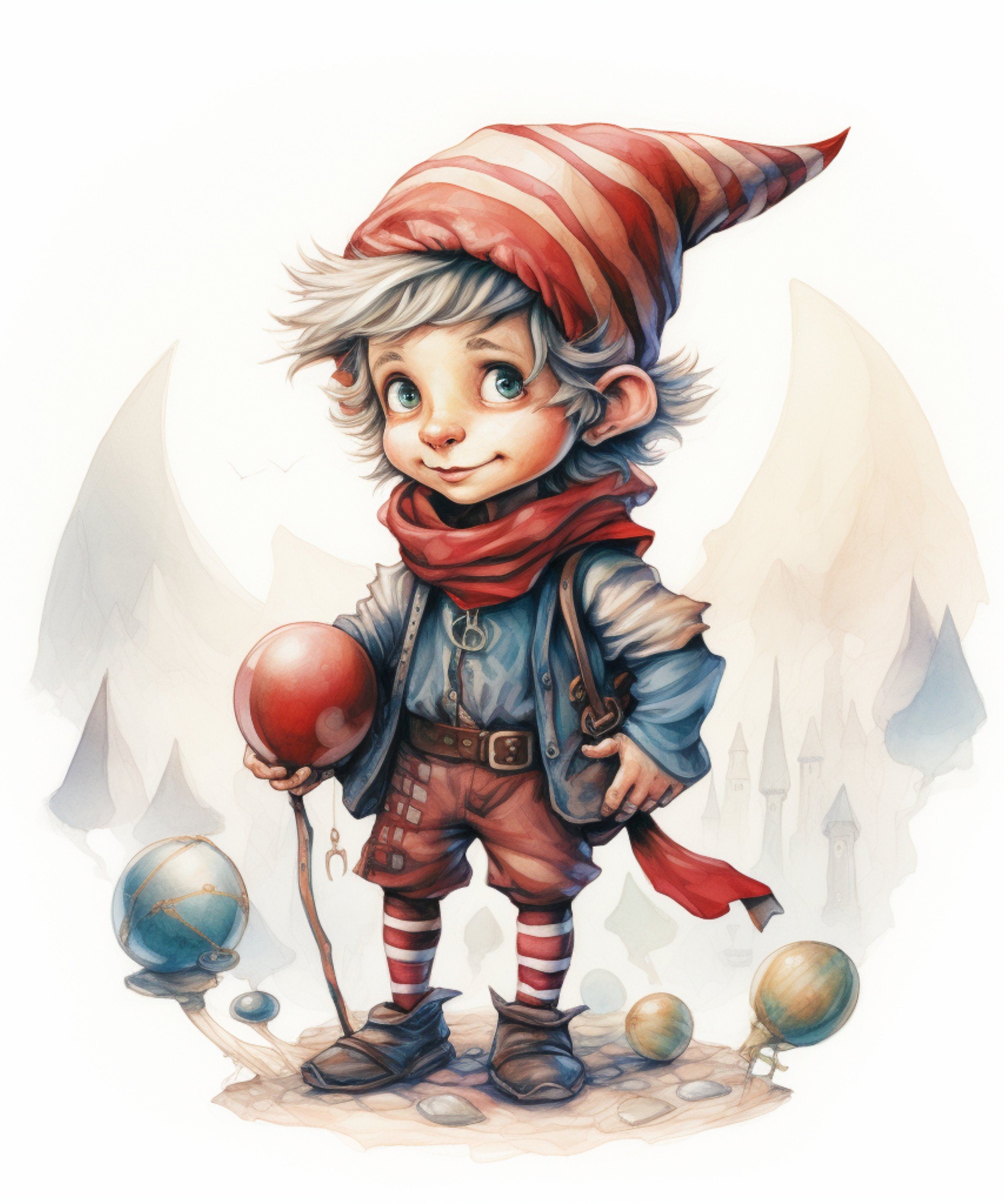 TWENTY FIVE Elves Fairies Digital Prints For Nursery Playroom Instant Printable Digital Download Children's Book Illustrations For Wall Art