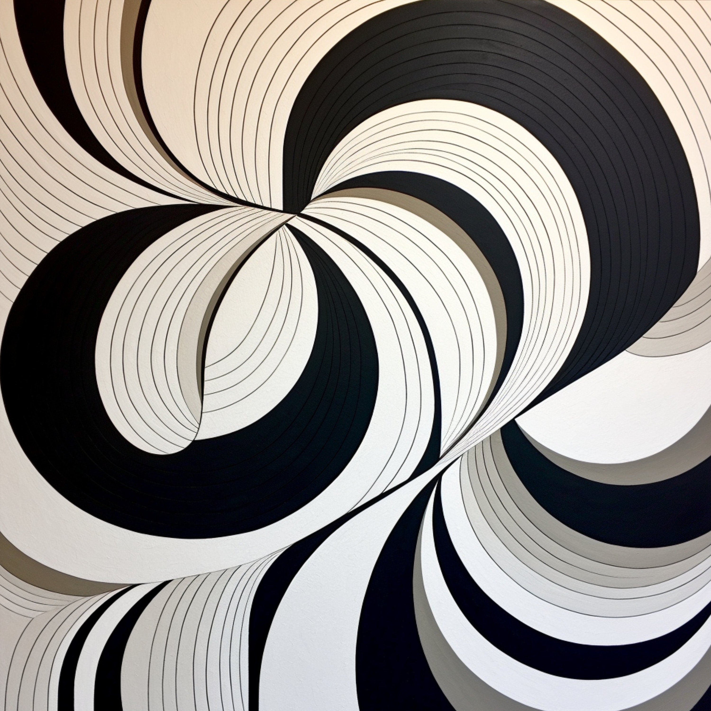 TEN Abstract Artwork Wall Decor Black White Beige Instant Printable Digital Download Affordable Sqare Art Home Decor Curves Swearl Design