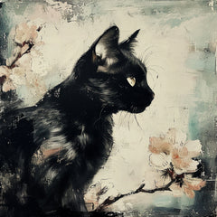 SEVEN Cat Cherry Blossom Digital Prints Instant Printable Digital Download Wall Art Home Decor For Cat Lover Living Room Art Bedroom Artwork