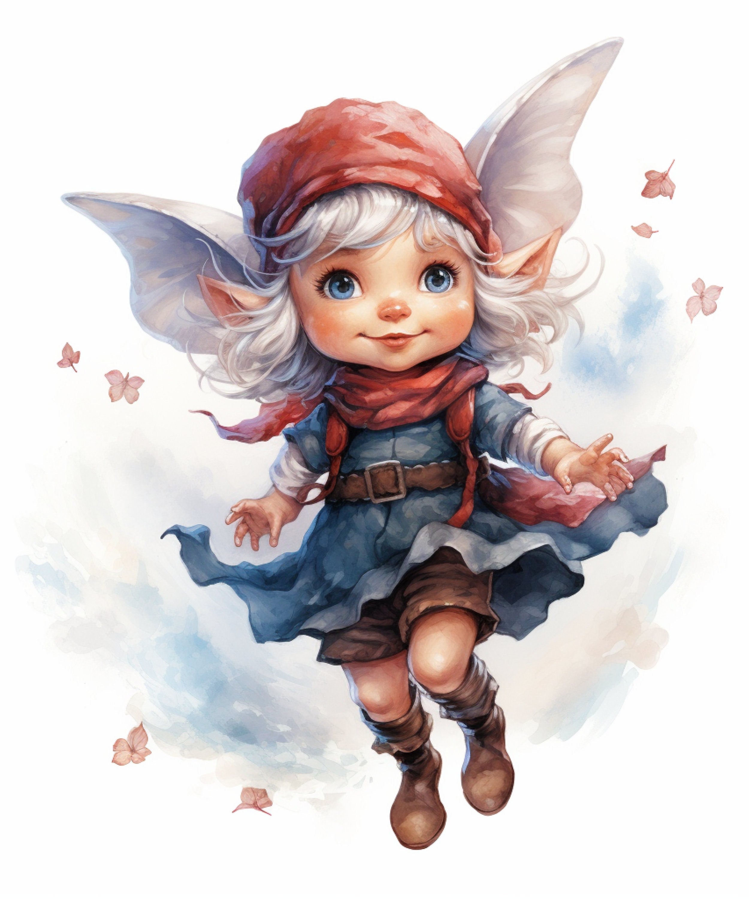 TWENTY FIVE Elves Fairies Digital Prints For Nursery Playroom Instant Printable Digital Download Children's Book Illustrations For Wall Art