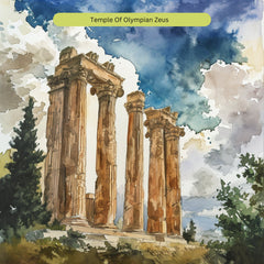 TWENTY Watercolour Places Of Interest In Athens, Digital Download, Watercolor Ancient Ruins Art Print, Greek Landscape Wall Decor.
