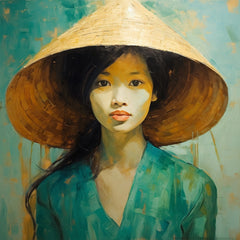 80 Vietnamese Art Prints Digital Download Female Portrait Traditional Ao Dai Dress, Asian Decor Expressive Wall Art Cultural Home Decor