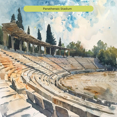 TWENTY Watercolour Places Of Interest In Athens, Digital Download, Watercolor Ancient Ruins Art Print, Greek Landscape Wall Decor.