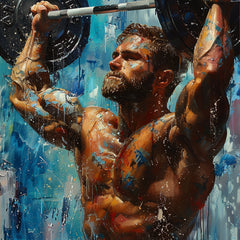 TEN Male Weightlifter Digital Prints Athlete Artwork Fitness Wall Art Gym Decor Muscular Man Lifting Workout Inspiration Modern Canvas Print