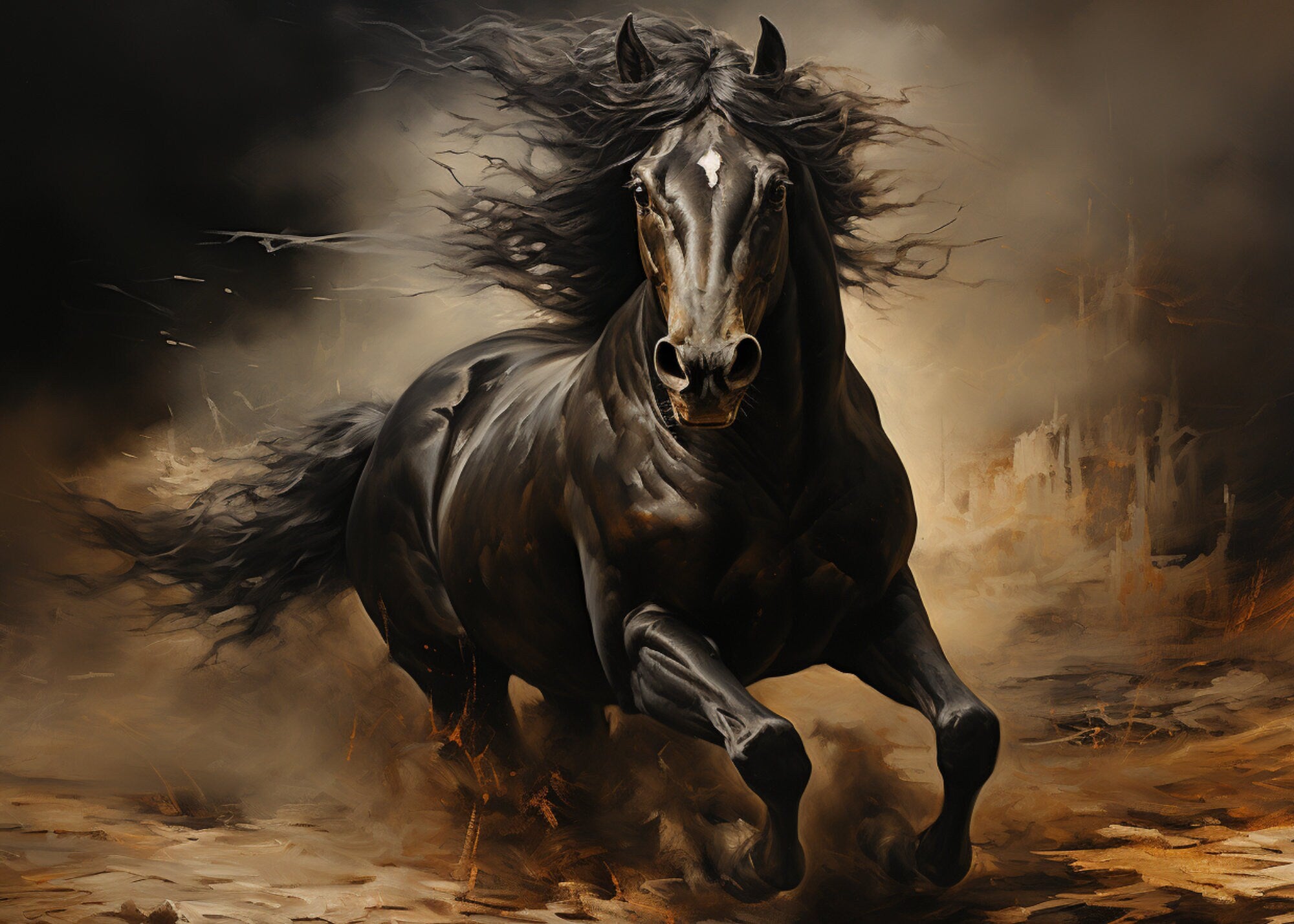 SIXTEEN Majestic Horse Digital Print, Large Wall Art, Dynamic Equine Home Decor, Animal Lover Gift, Fine Art Photography Living Room Office