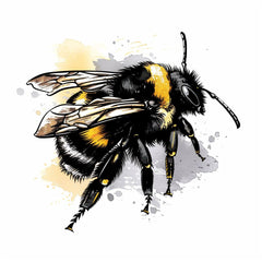 NINE Detailed Honey Bee Digital Art Print, Realistic Insect Illustration, Nature-Inspired Wall Decor, Perfect for Kitchen or Living Room