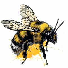 NINE Detailed Honey Bee Digital Art Print, Realistic Insect Illustration, Nature-Inspired Wall Decor, Perfect for Kitchen or Living Room