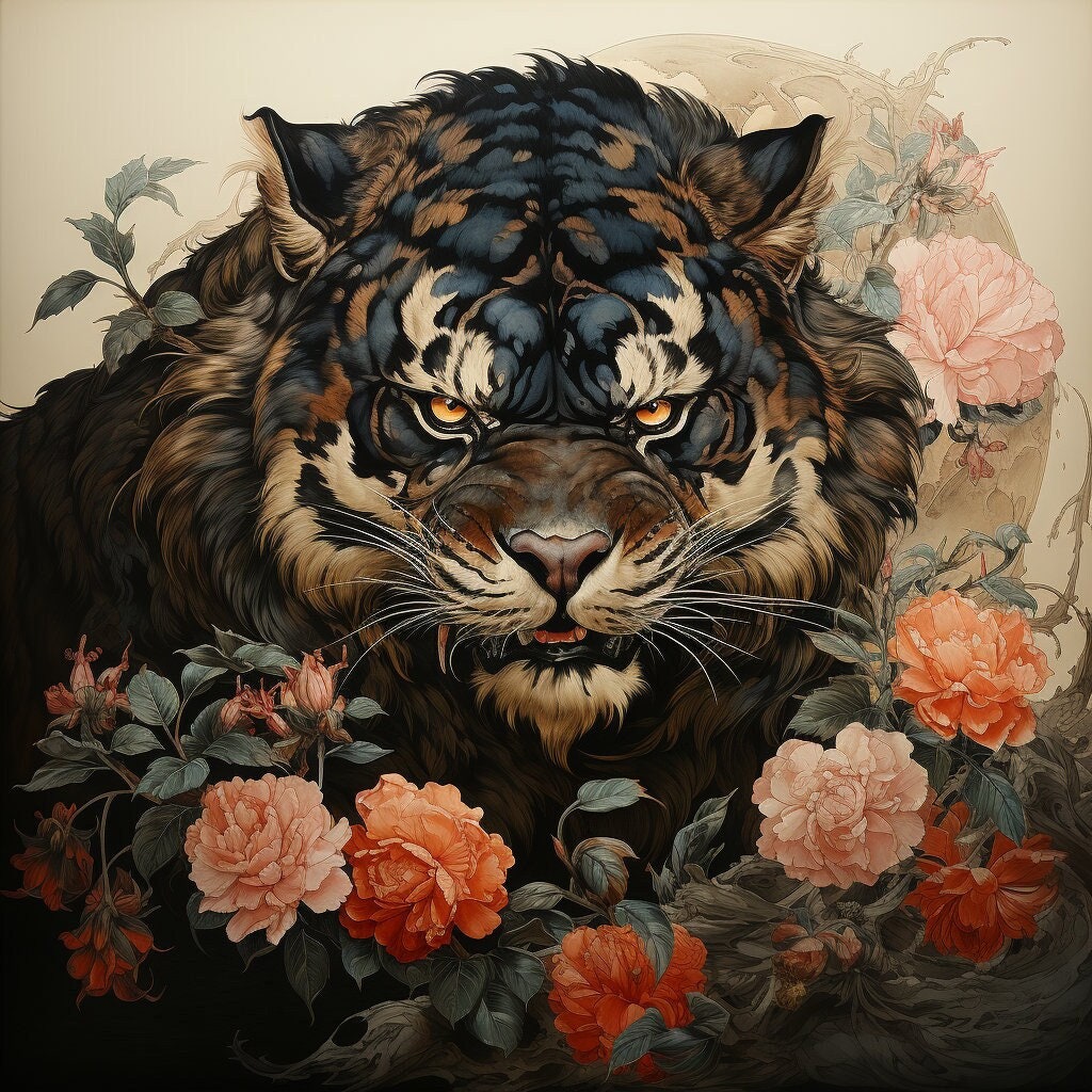 FOURTEEN Majestic Black Panther Wall Art Print, Digital Download, Jungle Wildlife Illustration, Exotic Animal Home Decor, Big Cat Artwork