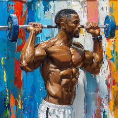 TEN Male Weightlifter Digital Prints Athlete Artwork Fitness Wall Art Gym Decor Muscular Man Lifting Workout Inspiration Modern Canvas Print