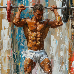 TEN Male Weightlifter Digital Prints Athlete Artwork Fitness Wall Art Gym Decor Muscular Man Lifting Workout Inspiration Modern Canvas Print