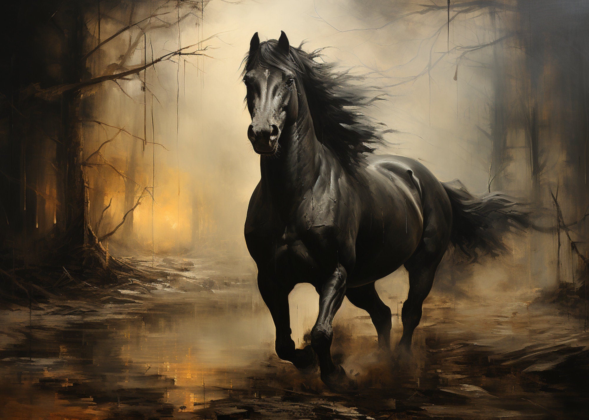 SIXTEEN Majestic Horse Digital Print, Large Wall Art, Dynamic Equine Home Decor, Animal Lover Gift, Fine Art Photography Living Room Office