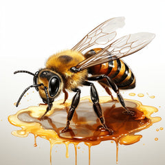 NINE Detailed Honey Bee Digital Art Print, Realistic Insect Illustration, Nature-Inspired Wall Decor, Perfect for Kitchen or Living Room