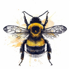 NINE Detailed Honey Bee Digital Art Print, Realistic Insect Illustration, Nature-Inspired Wall Decor, Perfect for Kitchen or Living Room