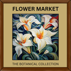 FOURTEEN Elegant White Lilies Wall Art, Floral Home Decor Poster, Large Botanical Canvas Print, Living Room Decor, Nature Inspired Artwork,