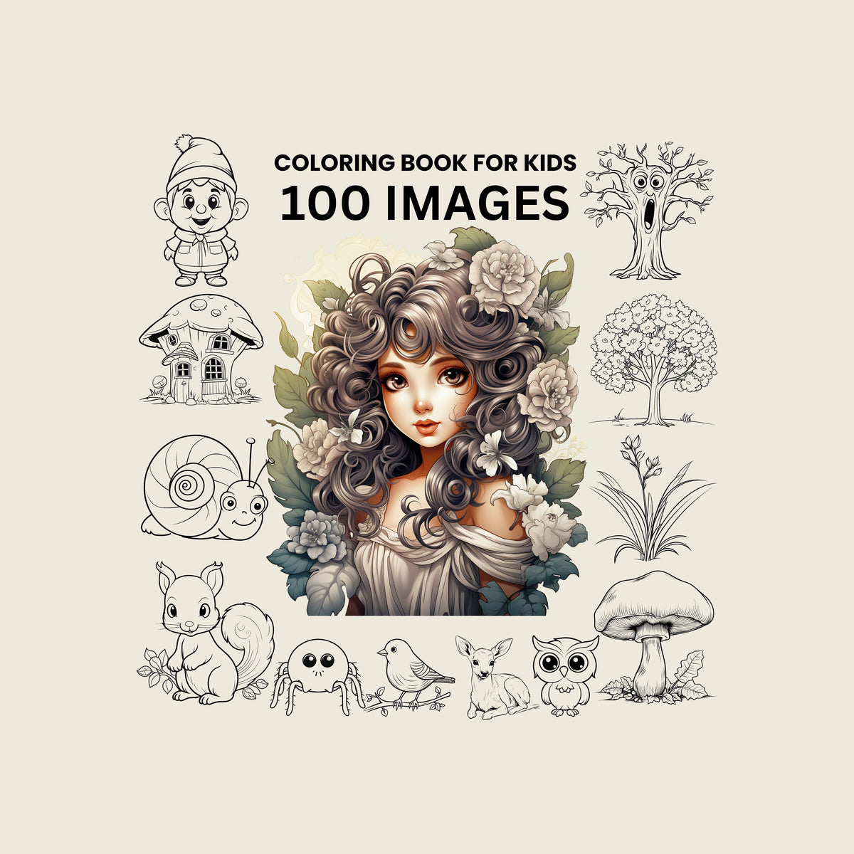 Coloring Book for Kids 100 Pages, Digital Download, Fun and Educational Activities, Perfect for Creative Play, Ideal Gift for Children