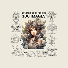 Coloring Book for Kids 100 Pages, Digital Download, Fun and Educational Activities, Perfect for Creative Play, Ideal Gift for Children