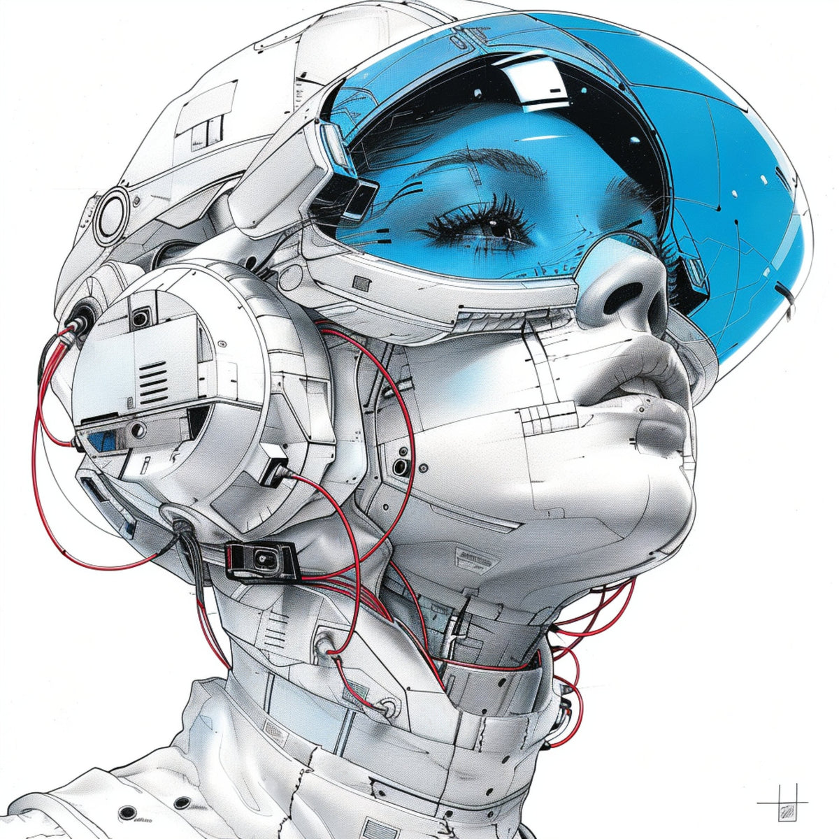 THIRTEEN Futuristic Tech Line Art Digital Images, Modern Sci-Fi Art Collection, High-Resolution Digital Downloads, Sci-Fi Concept Art, Large
