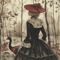 FOURTEEN Vintage Sepia Digital Images 14 Sepia Vintage Females Flowers Birds Nostalgic Art Prints, Antique Style Illustrations Large Artwork