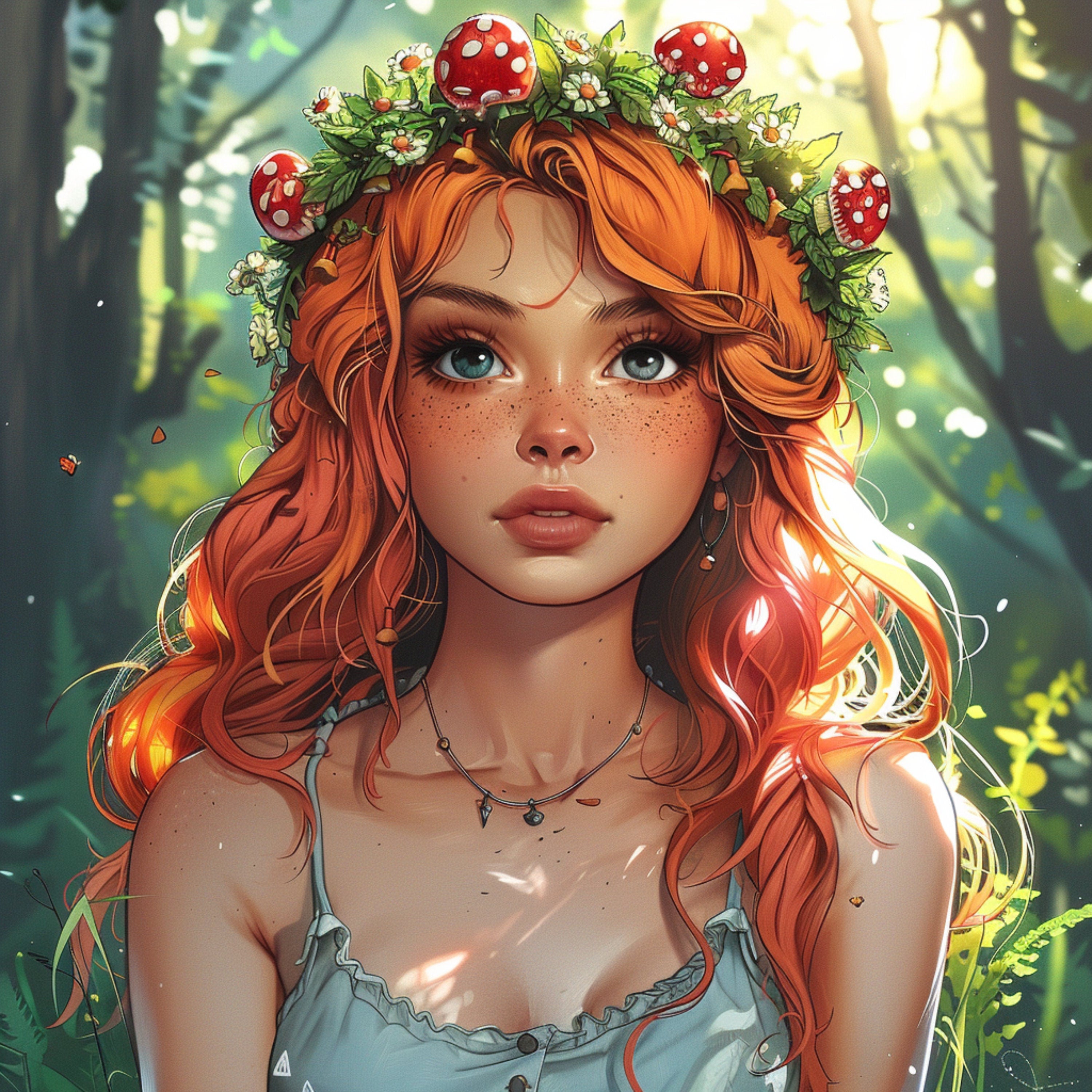 SEVEN Digital Fantasy Art Prints, Vivid Cartoon Artwork, Fantasy Wall Decor, Digital Download, Whimsical Fairy Tale Art, Unique Home Decor