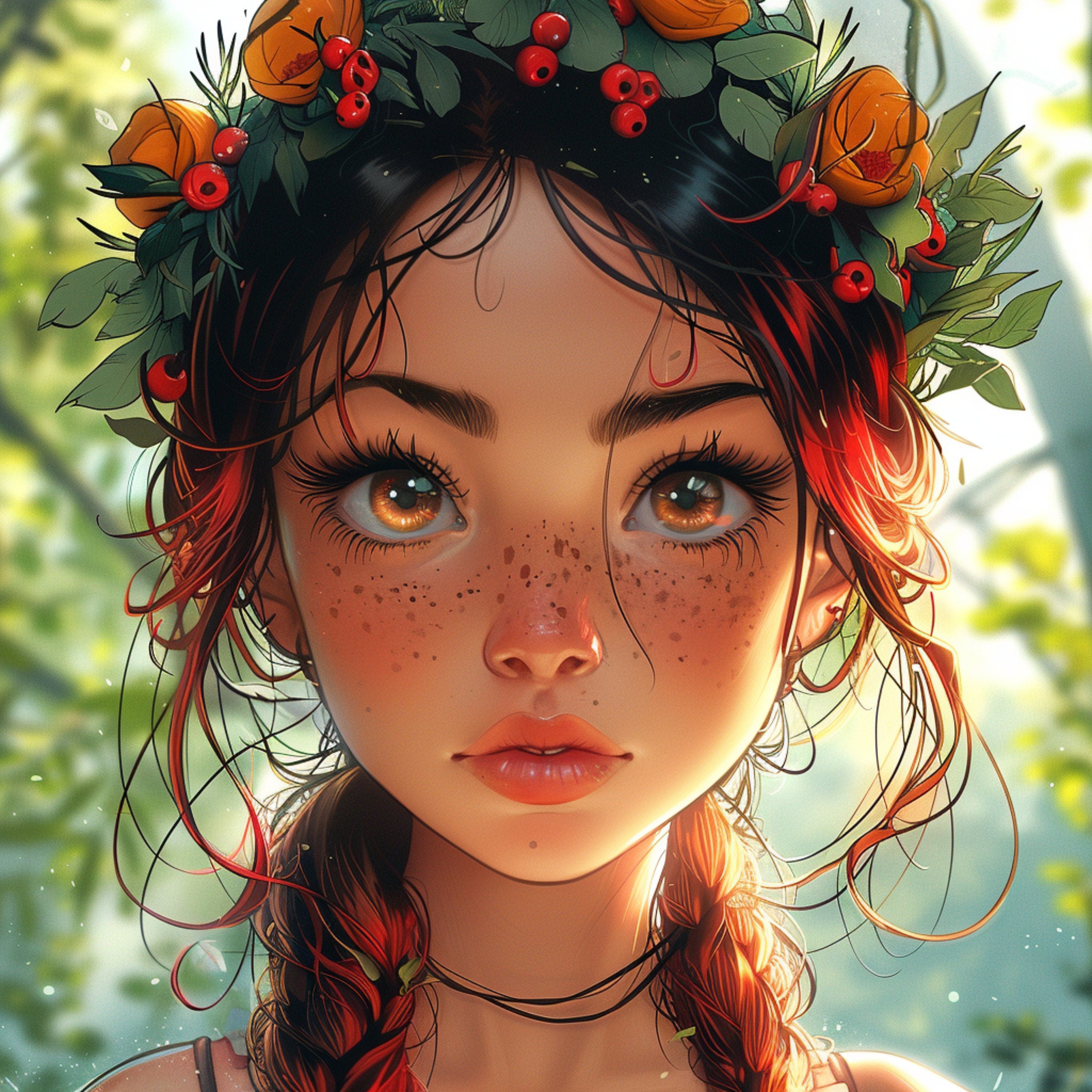 SEVEN Digital Fantasy Art Prints, Vivid Cartoon Artwork, Fantasy Wall Decor, Digital Download, Whimsical Fairy Tale Art, Unique Home Decor