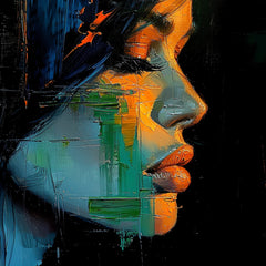 12 Digital Images Poster, Female Portrait Close Up, Artistic Pose, Bedroom Wall Art, Modern Home Decor, Artistic Female Oil Painting.