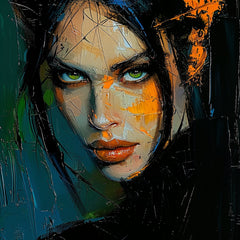 12 Digital Images Poster, Female Portrait Close Up, Artistic Pose, Bedroom Wall Art, Modern Home Decor, Artistic Female Oil Painting.