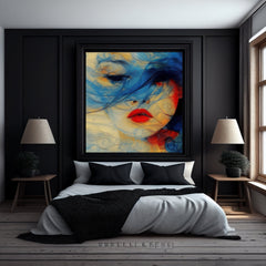 16 Whispy boho floral female portrait, 16 digital images, poster, overthebed art, large artwork, trendy product, unique wall decor