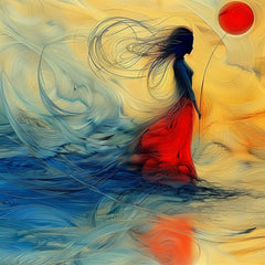 16 Whispy boho floral female portrait, 16 digital images, poster, overthebed art, large artwork, trendy product, unique wall decor