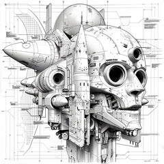 THIRTEEN Futuristic Tech Line Art Digital Images, Modern Sci-Fi Art Collection, High-Resolution Digital Downloads, Sci-Fi Concept Art, Large