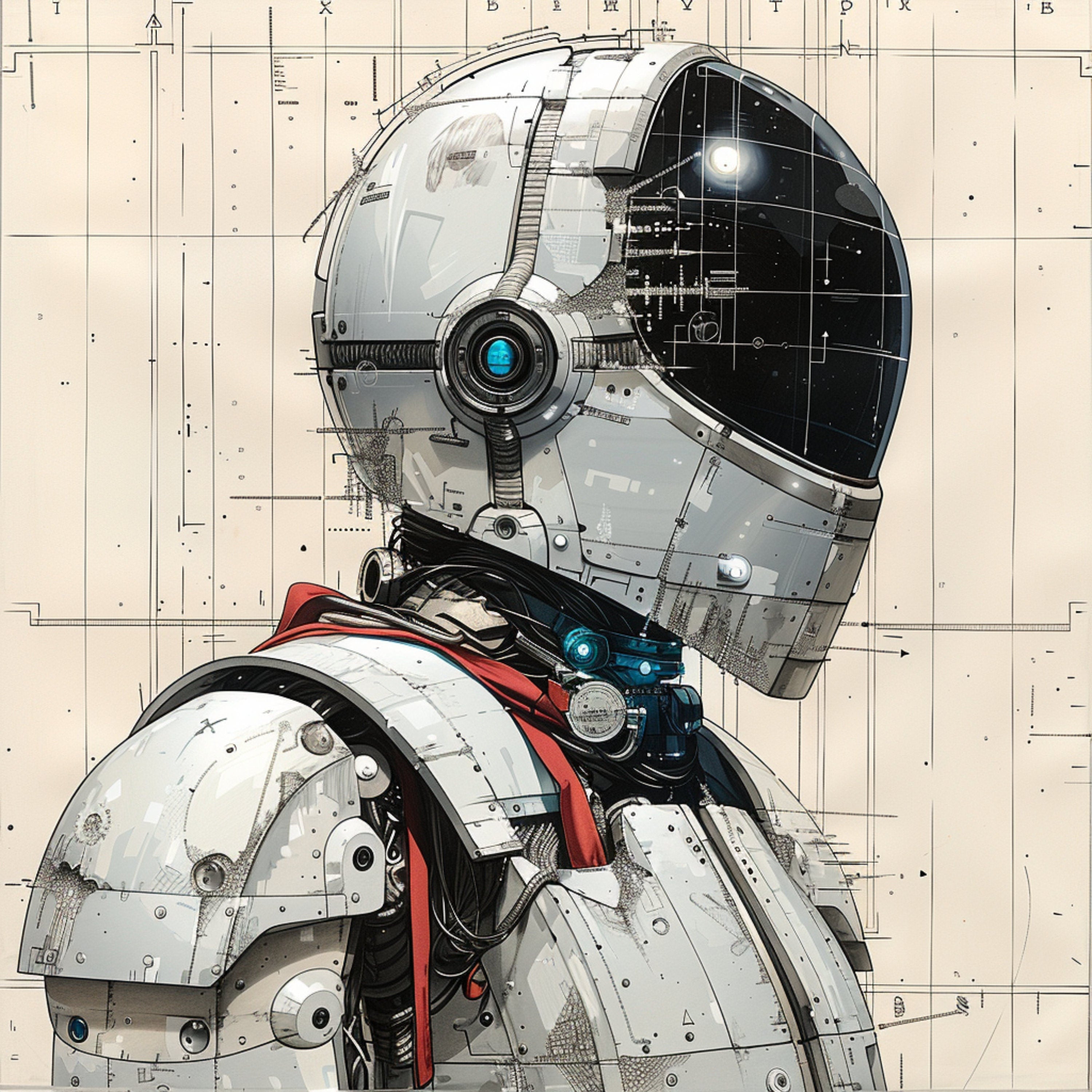 THIRTEEN Futuristic Tech Line Art Digital Images, Modern Sci-Fi Art Collection, High-Resolution Digital Downloads, Sci-Fi Concept Art, Large