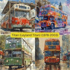 TWENTY Vintage Buses Digital Images, Historical Buses Across the Ages, Antique Buses Artwork Bundle, Retro Bus Illustrations, Set of 20