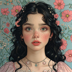 Set of 10 Digital Images, Pastel Nouveaux Female Portraits, Artistic Female Illustrations, Home Decor Art Prints, Instant Download, Large