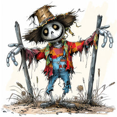 21 Images Scarecrow Wall Art Digital Download, Large Scarecrow Poster, Kids Room Decor Scarecrow Illustration Halloween Artwork Playroom Art