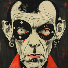 15 digital images, punk male portrait, surrealism art, halloween decor, horror themed prints, unique wall art, spooky home decor, poster