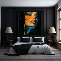 12 Digital Images Poster, Female Portrait Close Up, Artistic Pose, Bedroom Wall Art, Modern Home Decor, Artistic Female Oil Painting.