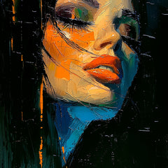 12 Digital Images Poster, Female Portrait Close Up, Artistic Pose, Bedroom Wall Art, Modern Home Decor, Artistic Female Oil Painting.