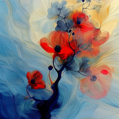 16 Whispy boho floral female portrait, 16 digital images, poster, overthebed art, large artwork, trendy product, unique wall decor