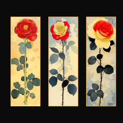 Eleven Digital Rose Art, Tall Thin Artwork, Vibrant Red Roses, Wall Decor, Unique Floral Print, Modern Home Art, Digital Download