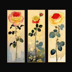 Eleven Digital Rose Art, Tall Thin Artwork, Vibrant Red Roses, Wall Decor, Unique Floral Print, Modern Home Art, Digital Download
