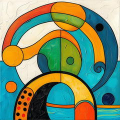 16 Mid Century Modern Wall Art, Large Abstract Poster, Colorful Over-The-Bed Art, Digital Download, Geometric Shapes Artwork