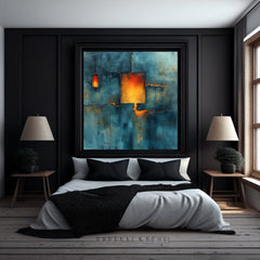 8 Digital Abstract Art Print, Blue and Orange Abstract Artwork, Large Wall Art, Modern Home Decor, Unique Art, Contemporary Design