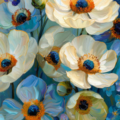 TWELVE Digital Flower Art Prints, Set of 12 Floral Images, Blue Flower Wall Art, Large Digital Art, Home Decor, Modern Floral Prints, Boho.