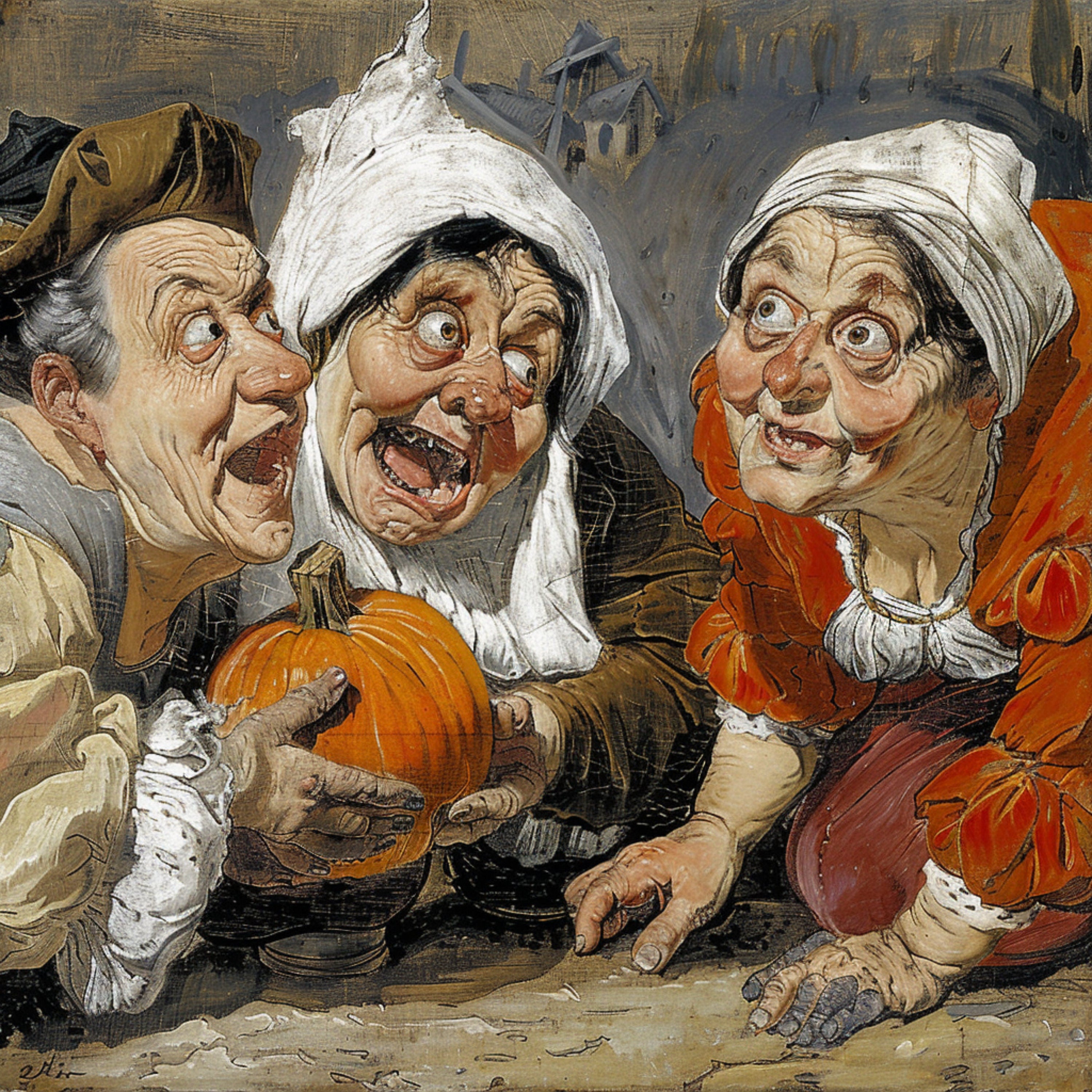 TEN Halloween Witch Trial Scene Digital Art, Salem Witch Trials Halloween Art, Large Witchcraft Artwork, 11 Digital Images Set