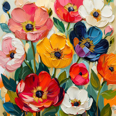 TWELVE Vibrant Floral Digital Art, Large Bloom Collection, 12 Digital Flower Images, Colorful Flower Prints, Vivacious Blooms Artwork