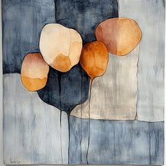 11 Soft Pastel Grey Orange Abstract Artwork, Digital Images, Modern Large Artwork, Square Wall Decor, Mid Century Style Print